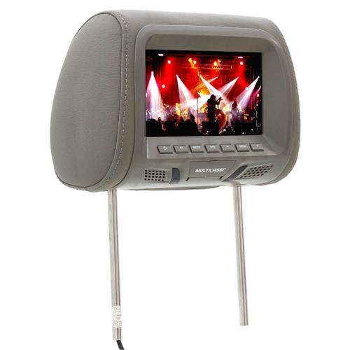 ENCOSTO DE CABEÇA COM DVD CINZA