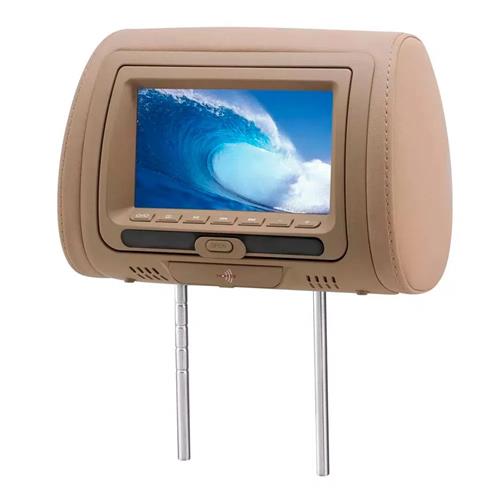 ENCOSTO DE CABEÇA COM DVD E USB BEGE