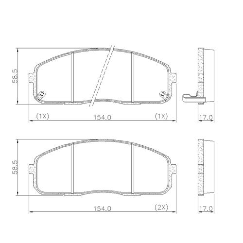 PASTILHA DE FREIO TRASEIRO HYUNDAI HR 2004 ATÉ 2024
