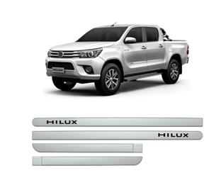 FRISOS LATERAIS PORTA TOYOTA HILUX PRATA METÁLICO