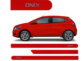 FRISO LATERAL ONIX 2013 2014 2015 4 PEÇAS VERMELHO