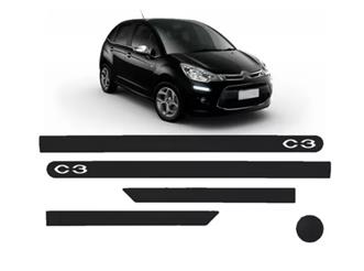 JOGO FRISO LATERAL PORTA CITROËN C3 PRETO