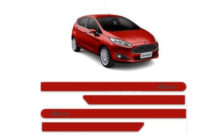 JOGO DE FRISO LATERAL FORD NEW FIESTA VERMELHO