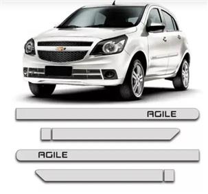 JOGO DE FRISO LATERAL PORTA GM AGILE BRANCO SUMMIT