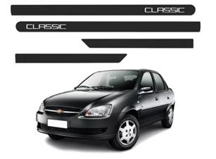 JOGO FRISO LATERAL CHEVROLET CLASSIC PRETO GLOBAL 2012 2013