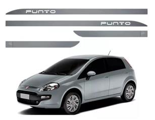 FRISO LATERAL SLIM FIAT PUNTO CINZA CROMO