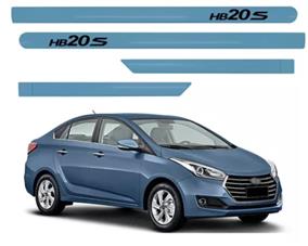 JOGO DE FRISO LATERAL PORTA HYUNDAI HB20S AZUL SKY