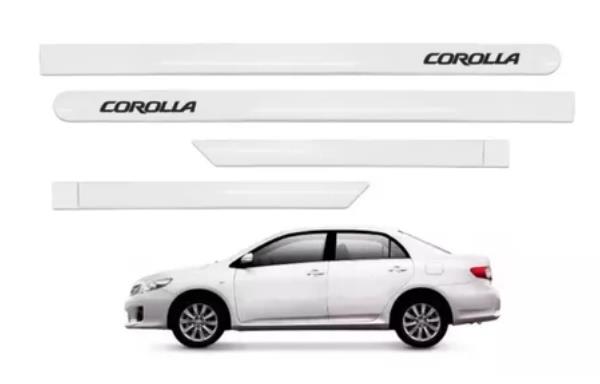 JOGO FRISO LATERAL PORTA COROLLA BRANCO PEROLA 2015 A 2019