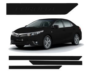 JOGO FRISO LATERAL BAIXO RELEVO COROLLA PRETO