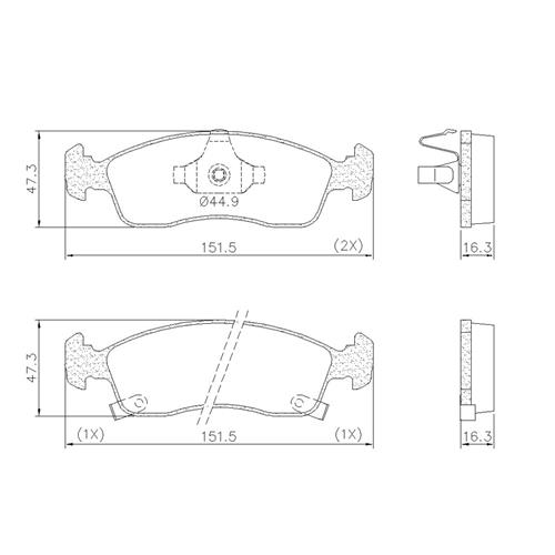 PASTILHA DE FREIO DIANTEIRO CHEVROLET COBALT 2011 ATÉ 2016, ONIX 2012 ATÉ 2019, PRISMA 2013 ATÉ 2019