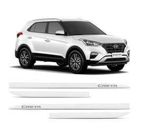 JOGO FRISO LATERAL HYUNDAI CRETA 2017 A 2023 BRANCO POLAR