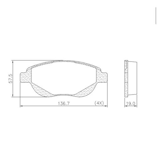 PASTILHA DE FREIO CITROEN C4 2007 ATÉ 2015, PEUGEOT 2008 2015 ATÉ 2020