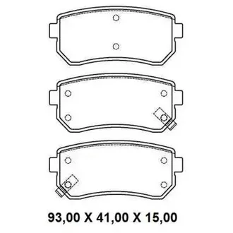 PASTILHA DE FREIO TRASEIRA HYUNDAI I30, IX35, KIA CERATO, PICANTO