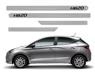 JOGO FRISO LATERAL PORTA HYUNDAI HB20  PRATA BRISK