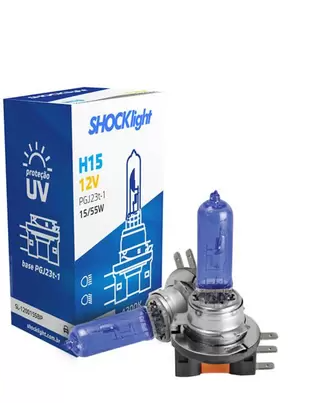 LÂMPADA SHOCKLIGHT SUPER BRANCA H15 12V 4300K