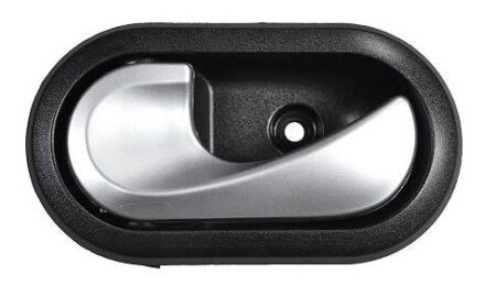 MACANETA INTERNA PORTA DIANTEIRA/TRASEIRA SANDERO, LOGAN 2007 A 2014, MÉGANE 2006 A 2012 DUSTER 2011 LADO ESQUERDO PRATA