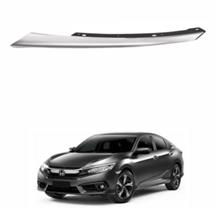 FRISO FAROL HONDA CIVIC 2017 ATÉ 2021 CROMADO COM SUPORTE PRETO LADO ESQUERDO