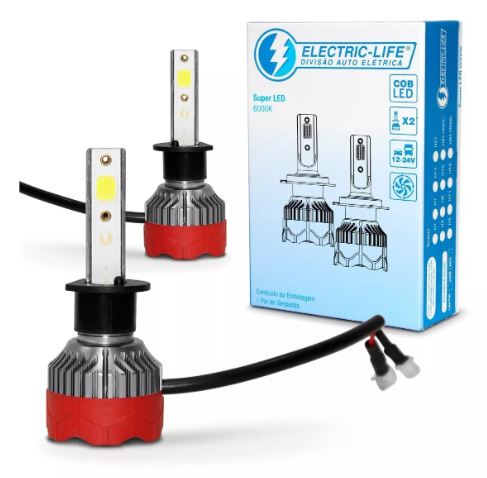 KIT LÃMPADA SUPER LED H1 6000K