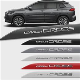 FRISO LATERAL COROLLA CROSS 2021 A 2023 COR ORIGINAL FACÃO ALTO RELEVO CROMADO