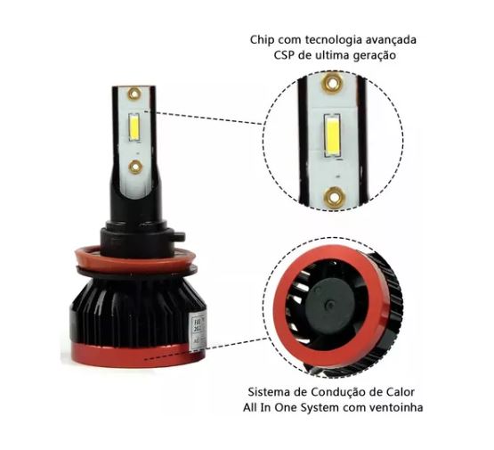 KIT LÂMPADA LED K2 MINI "9000L" "6000K"