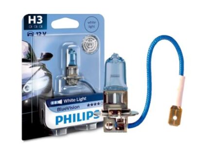LAMPADA SUPER BRANCA PHILIPS H3 BLUE VISION 12V 55W