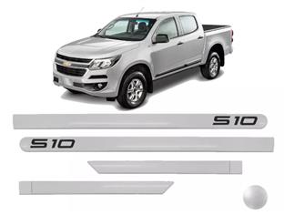FRISO LATERAL CHEVROLET S10 PRATA CABINE DUPLA