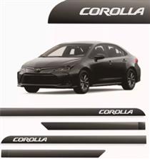 JOGO FRISO LATERAL PORTA TOYOTA COROLLA CINZA GALACTICO