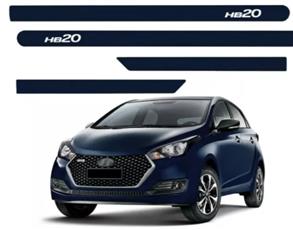 FRISO LATERAL PORTA HYUNDAI HB20 AZUL OCEAN