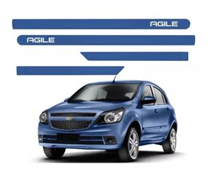 JOGO DE FRISO LATERAL PORTA GM AGILE AZUL INFINITY 2012 2013