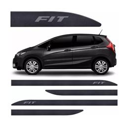 FRISO LATERAL PORTA HONDA NEW FIT CINZA BARIUM