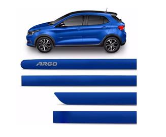 JOGO FRISO LATERAL FIAT ARGO 2017 2018 2019 AZUL PORTOFINO