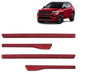 JOGO DE FRISO LATERAL JEEP COMPASS 2012 A 2023 VERMELHO TRIBAL