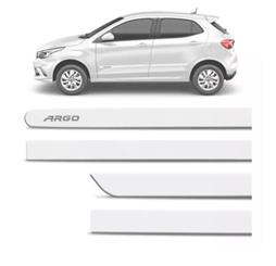 JOGO FRISO LATERAL FIAT ARGO 2017 2018 2019 BRANCO BANCHISA