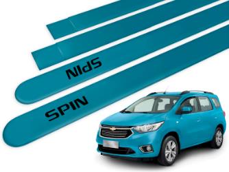 FRISO LATERAL PORTA CHEVROLET SPIN COR AZUL CARIBE