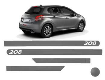FRISO LATERAL PORTA PEUGEOT 208 CINZA