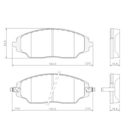 PASTILHA DE FREIO DIANTEIRO CHEVROLET COBALT 2011 ATÉ 2016, SONIC 2012 ATÉ 2014, SPIN 2012 ATÉ 2016