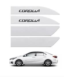 JOGO FRISO PORTA LETRA CROMADA RELEVO COROLLA BRANCO POLAR