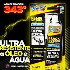 COLA SILICONE PRETO STICKS MOTORS "ALTA TEMP 85G" RESISTE 343 GRAUS